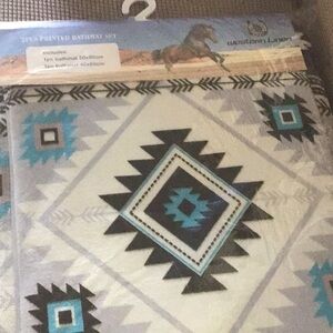 2 pc Printed Bathmat Set